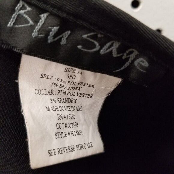 Blu Sage Womens Size 14 Black Solid Stretch Casual Dress Pants - Picture 2 of 9